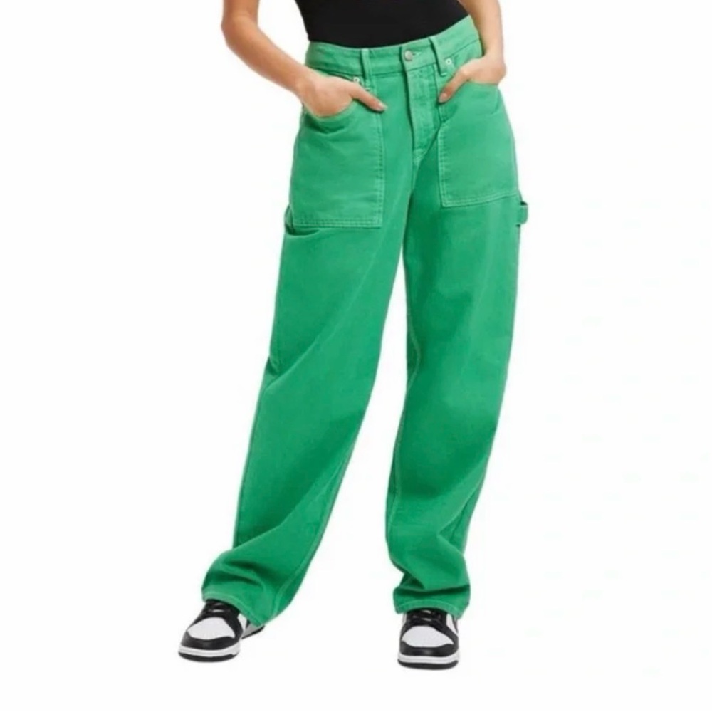 Good American Good 90s Carpenter Jeans in Summer Green
